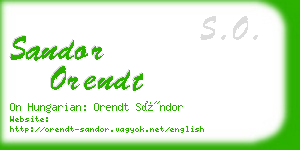 sandor orendt business card